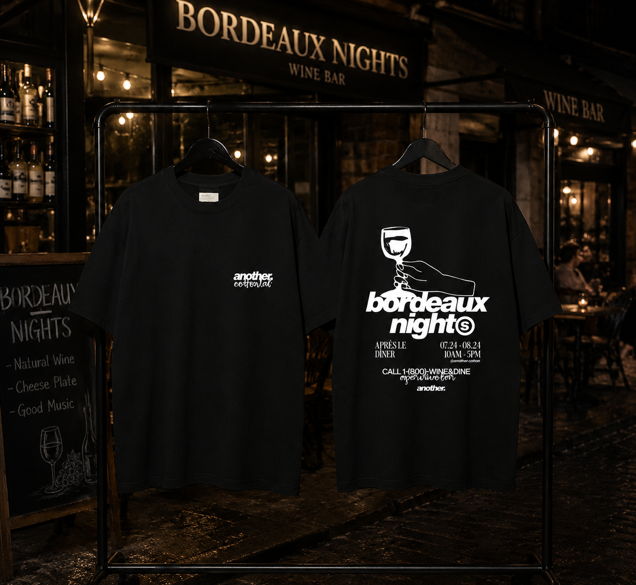 Camiseta Negra "Bordeaux Night"