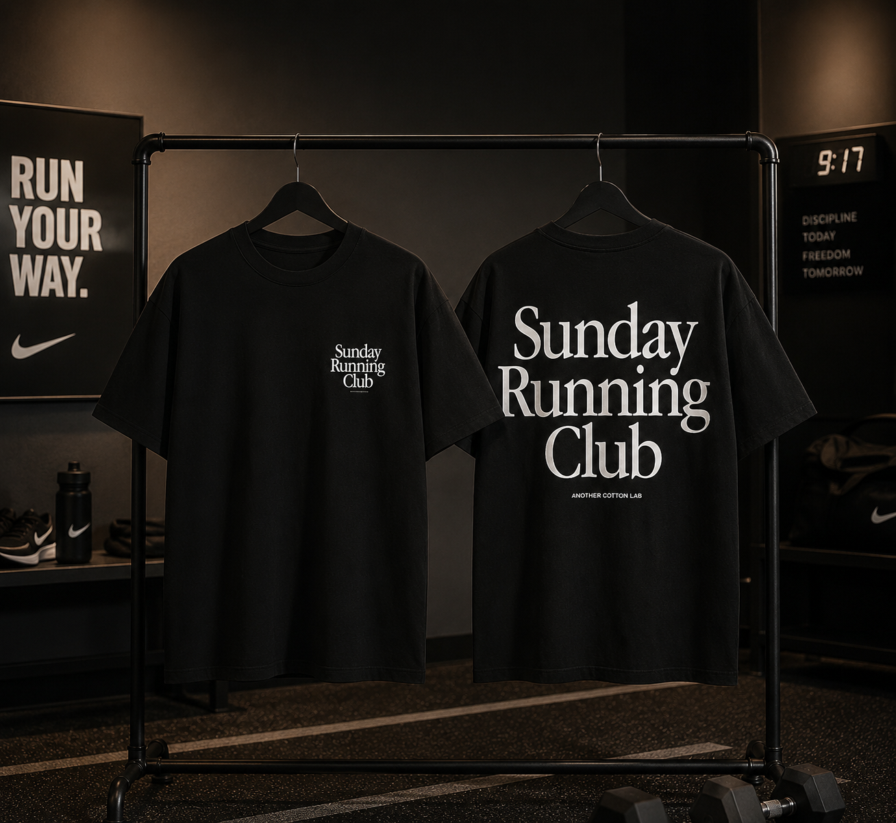 Camiseta Negra "Sunday Running Club"